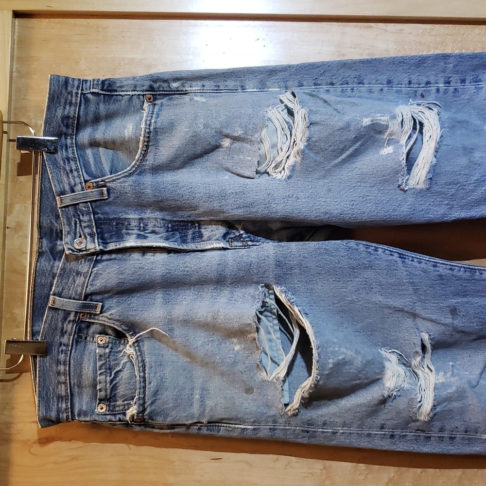 😎🤩Levi's Blue Straight Jeans with Vintage Distressing - Picture 3 of 12